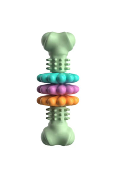 Choice10 Green Dog Teething Toy Chew Stick Bite Resistant Fun Leak Proof Food...