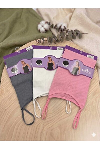 BEYAZTOPTAN Cotton Terry Women's Strap Tank Top 3-Pack