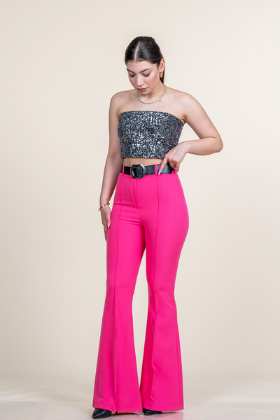 MissVina Spanish Style High Waist Belted Trousers 3950