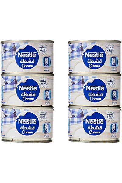 Nestle كريمة بنكهة أصلية، بيضاء، عبوة تحتوي على 6 × 160 جرام
