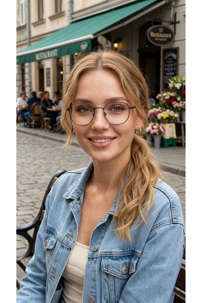 De Valentini نظارات سداسية الشكل سوداء اللون مع حماية من الضوء الأزرق