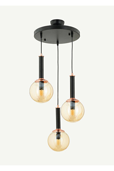 Bella Maison Gordon 3'lü Sarkıt Avize Siyah (70x35 cm)