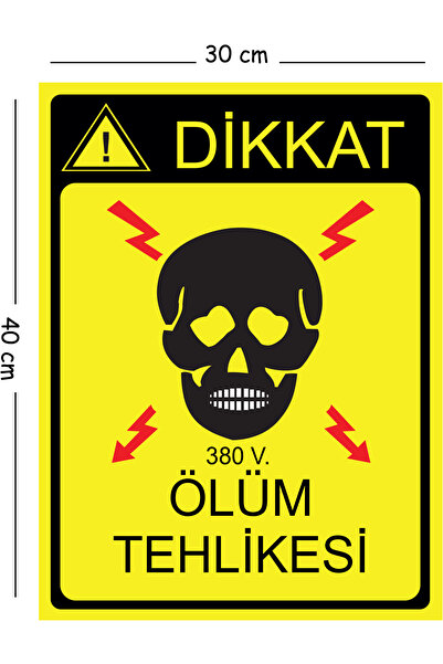 Mayeka لافتة تحذير معدنية من Metal Attention 380 V Danger of Death، مقاس 30x4...