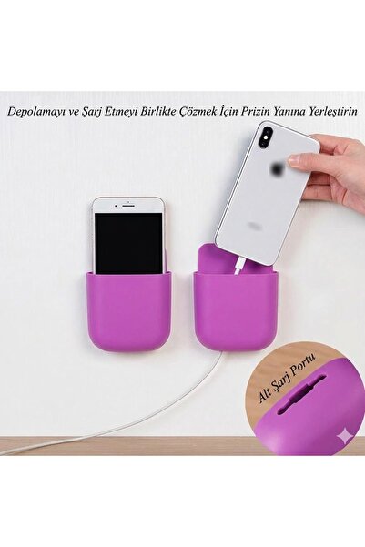 FIVIONT Duvara Yapışan Telefon Şarj Tutucu | Kablo Düzenleyici & Depolama Org...
