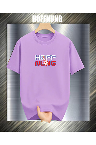 HOFFNUNG Unisex Short Sleeve Round Neck Footballplayer Printed Solid Color Ts...