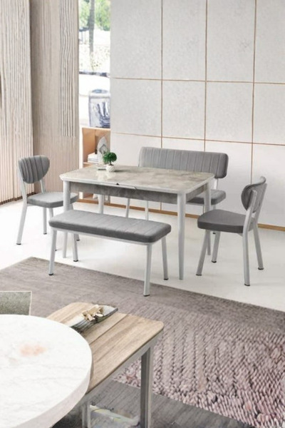 Savita Home Kelebek Tekno Kenar Açılır Masa 120+30x70 Rambla Esinti Beyaz San...