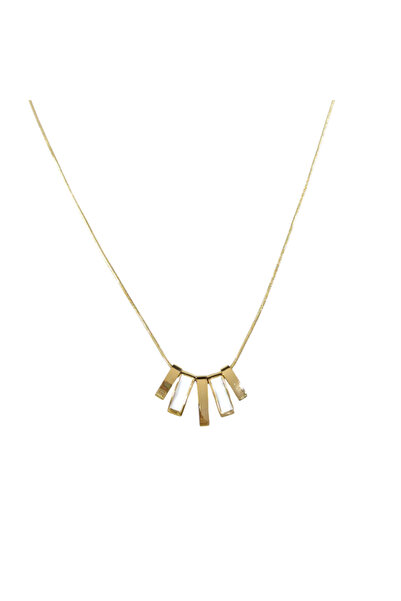 Güler Yüzlü Silver Steel Pendant Necklace Gold 40+5 cm