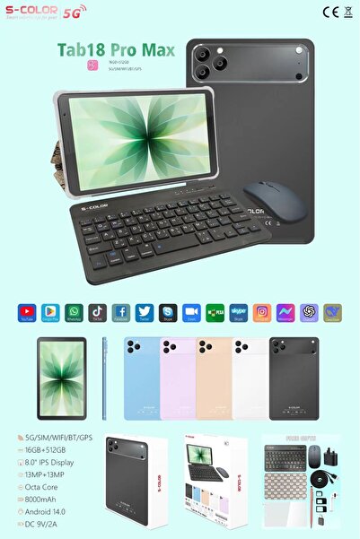 SmartPro S-CLORE i17PROMAX Android Tablet With 8-inch 512GB RAM16 GB 5G -Inte...