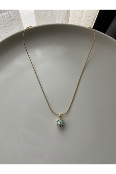 Anetta Jewelry Women's Gold Color Evil Eye Beaded Steel Tarnish Resistant Necklace