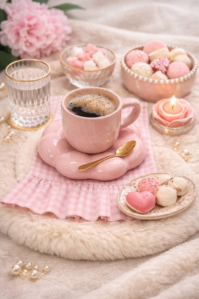 NURGİTA HOME Ruffled Checkered Coffee Presentation Napkin & Cocktail Napkin & Presentation Coaster (1 Piece)