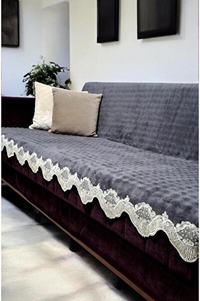 DECORA CASA HOME COLLECTİON Σούπερ μαλακό ύφασμα με μοτίβο φυσαλίδων, δαντελω...