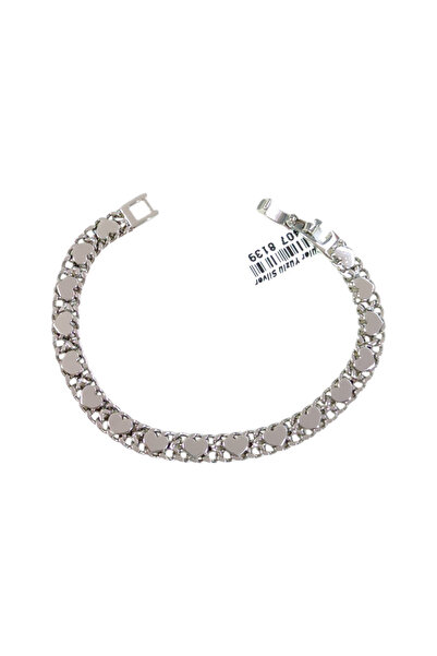 Güler Yüzlü Silver سوار XUPING على شكل قلب 7 مم، طول 18 سم، لون أبيض