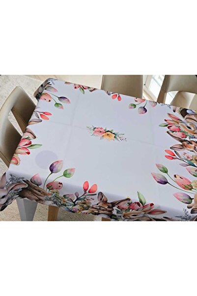 by Alexandra Vacarusi Fata de masa, model colorat 3D cu iepuraș de Paște și o...