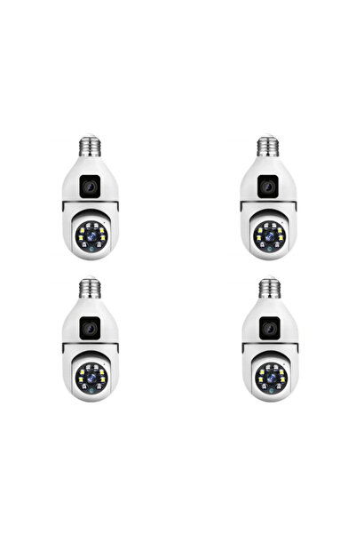 Jortan Set 4 x JTZ-9696PROB: Cameră de supraveghere tip bec dual, HD, WiFi, 3...