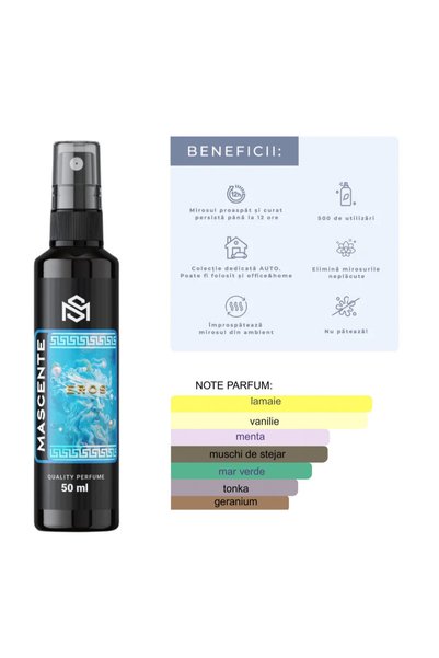 MASCENTE EROS Parfum auto + Bradut gratuit - inspirat de Versace Eros