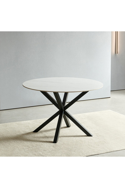 Home Box طاولة طعام مستديرة من الحجر المُلبد لأربعة أشخاص من ويلويك