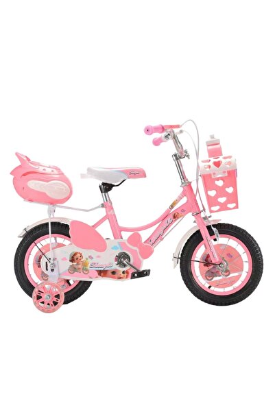 OEM Bicicletă Pentru Fetițe 4-6 Ani, Cu Roți Ajutătoare, Coș Frontal Și Portb...