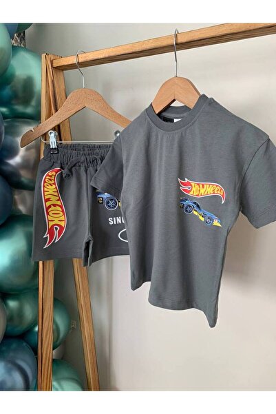 Kyex HWheels Set pantaloni scurți pentru băieți cu imprimeu auto, antracit, s...