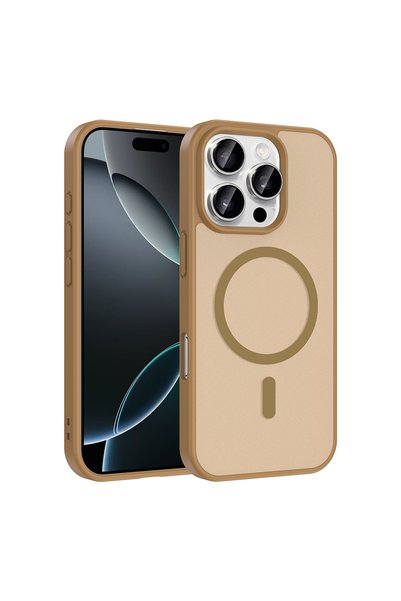 kilifone غطاء متوافق مع هاتف iPhone 16 Pro Max يدعم تقنية Magsafe - ذهبي صحرا...