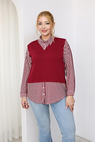 Siyezen Πουκάμισο μεγάλου μεγέθους με λεπτομέρεια σε στυλ φούτερ