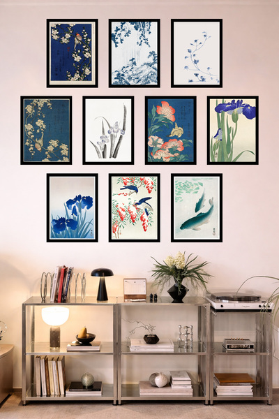 UNT 10-Piece Frame-Looking Feng Shui Japanese Style Minimalist Painting Set –...