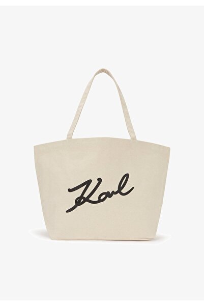 Karl Lagerfeld SIGNATURE - Canvas Bag - beige