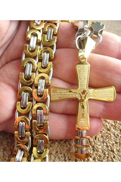 Mihasem Plated stainless steel chain and medallion for men