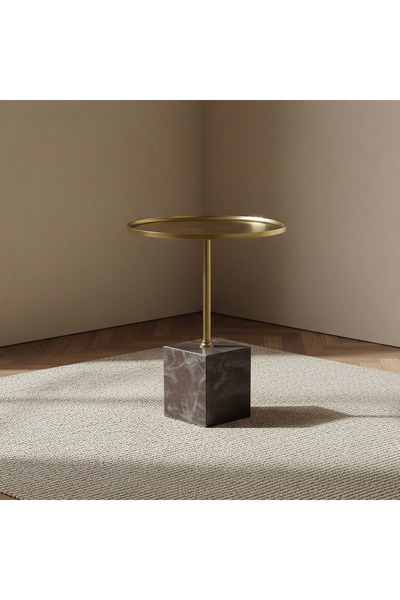 Home Box Cavon Magma Geniune Marble Base Accent Table