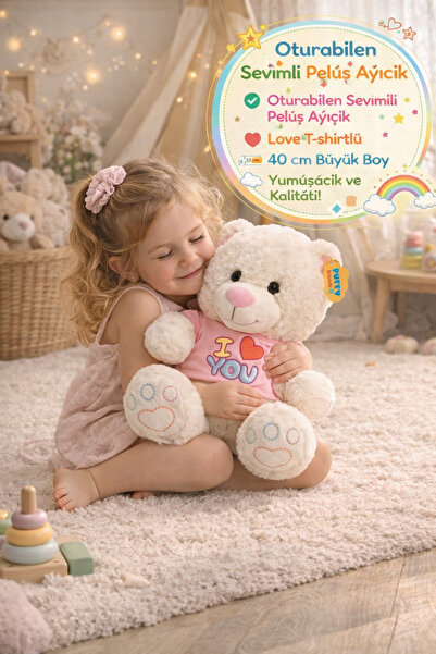 TOYFEST دب قطيفة جالس على قميص وردي اللون، لعبة لطيفة وناعمة، هدية كبيرة الحج...