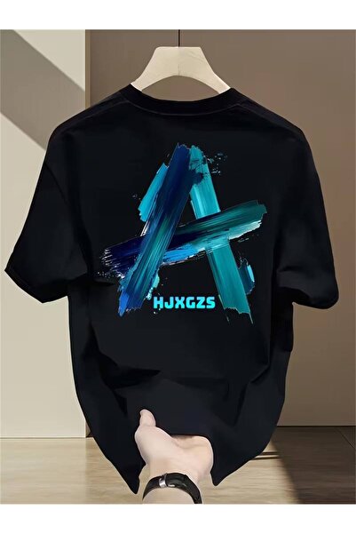 CLASSY.MODA Μαύρο Unisex Oversize T-shirt με στάμπα, Ανδρικό Γυναικείο, Άνετη...