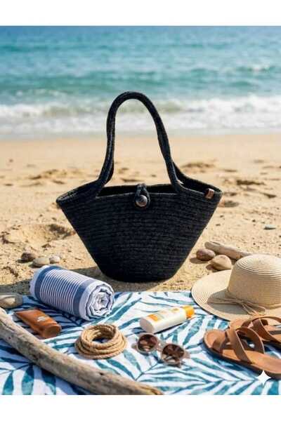 bayram taşcıoğlu home desing Midi Size Daily Vacation Beach Straw Bag