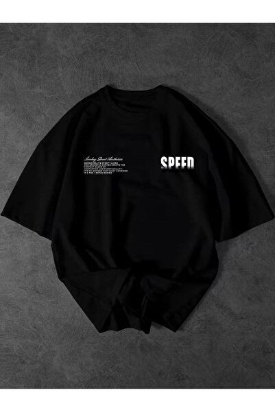 CLASSY.MODA Μαύρο Unisex Oversize T-shirt με στάμπα, Ανδρικό Γυναικείο, Άνετη...