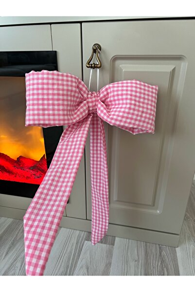 ToffyStore Pink Checked Fiber-Filled Bow