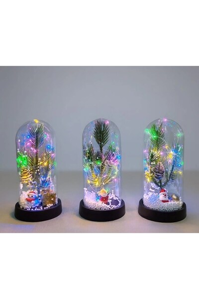 NW NessiWorld Christmas Themed Illuminated Decorative Glass Jar Alk5074