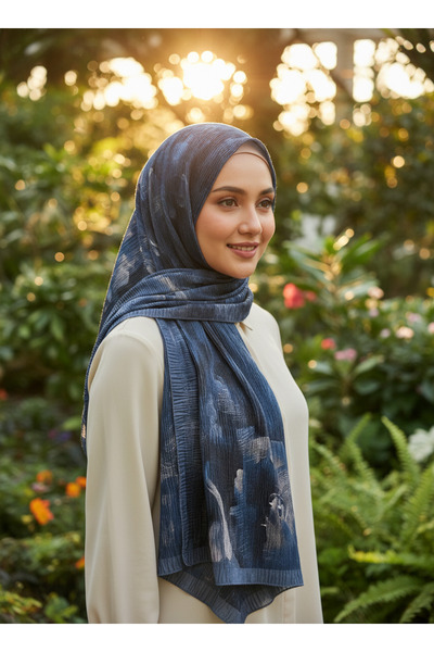 CAPPİO Müslüm, Floral Leaf Patterned Wrap Shawl – Elegant, Non-Slip, Sweat-Re...