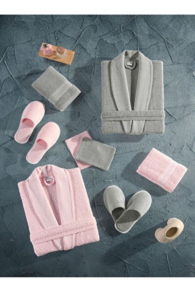 Moon طقم روب حمام قطني تركي 10قطع