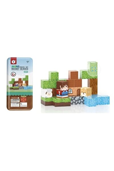 MASHASHOP Blocuri magnetice de construcție, tip Minecraft, Pădure, 38 de pies...