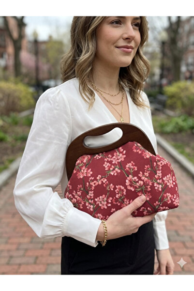 MK Ahşap burslu özel tasarım çanta