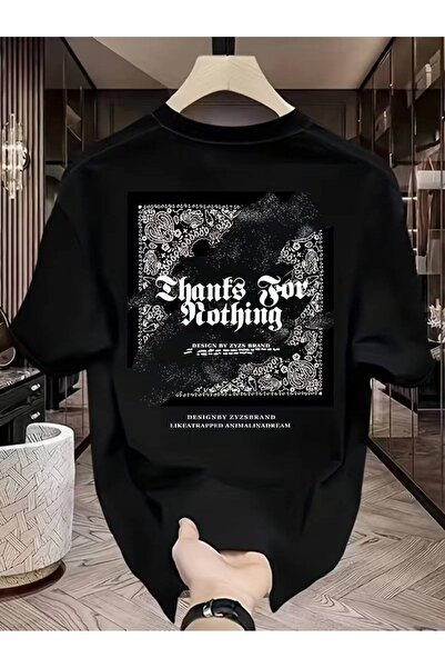 CLASSY.MODA Μαύρο Unisex Oversize T-shirt με στάμπα, Ανδρικό Γυναικείο, Άνετη...