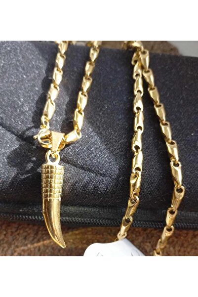 Mihasem Men's plated INOX chain and medallion (stainless steel)