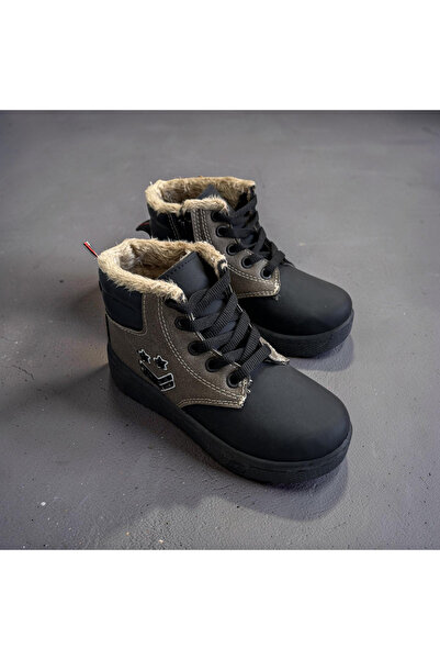 TWOX Παιδικές μπότες με ζεστή μάλλινη επένδυση, φερμουάρ και αντιολισθητική σόλα