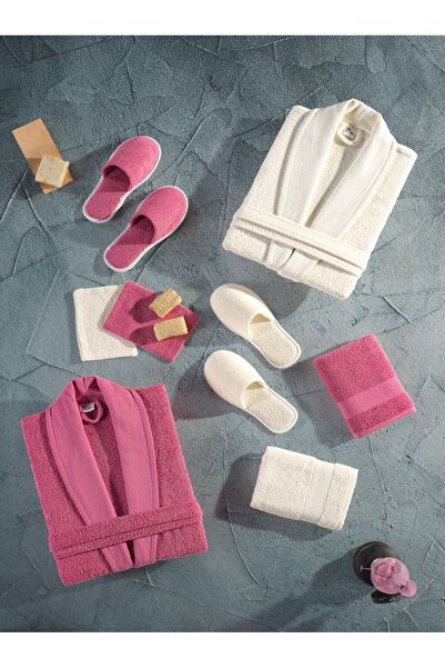 Moon طقم روب حمام قطني تركي 10قطع