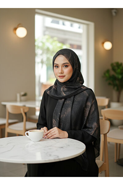 CAPPİO Müslüm, Floral Leaf Patterned Wrap Shawl – Elegant, Non-Slip, Sweat-Re...