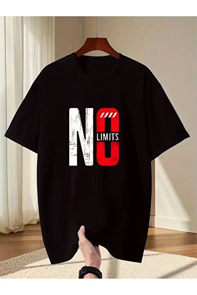 CLASSY.MODA Μαύρο Unisex Oversize T-shirt με στάμπα, Ανδρικό Γυναικείο, Άνετη...