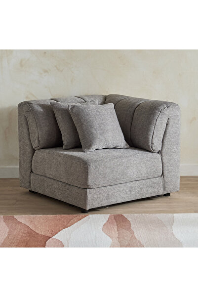 Home Box P-Skive Fabric Corner مع وسادة واحدة - رمادي غامق