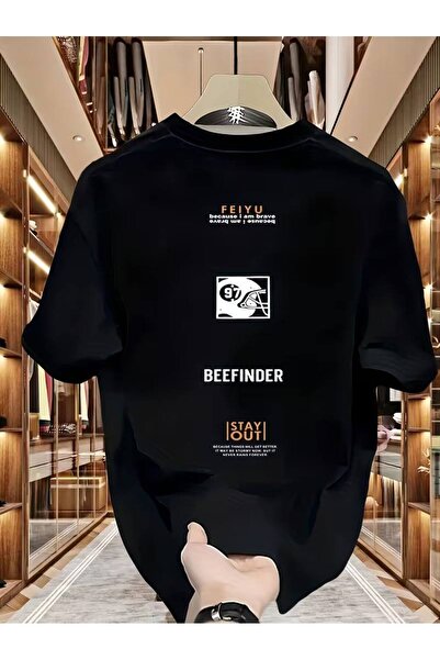 CLASSY.MODA Μαύρο Unisex Oversize T-shirt με στάμπα, Ανδρικό Γυναικείο, Άνετη...