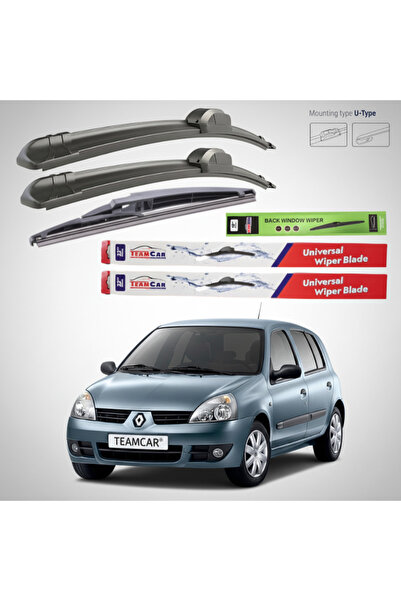 TEAMCAR Renault Clio II Χάτσμπακ 5 Πόρτες Facelift (2001-2005) Επίπεδοι Υαλοκ...