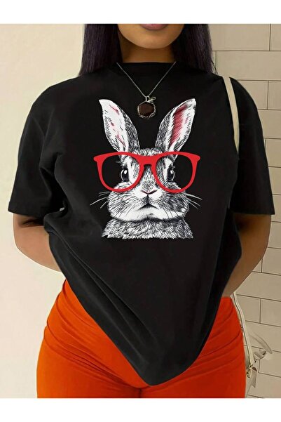 CLASSY.MODA Μαύρο Unisex Oversize T-shirt με στάμπα, Ανδρικό Γυναικείο, Άνετη...