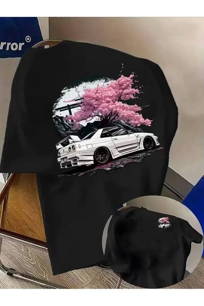 CLASSY.MODA Μαύρο Unisex Oversize T-shirt με στάμπα, Ανδρικό Γυναικείο, Άνετη...