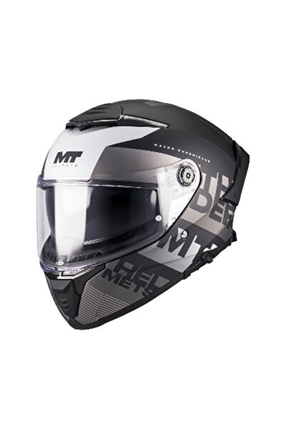 MT KASK FF118SV THUNDER 4 SV WAVES B2 MAT SİYAH-GRİ-BEYAZ FULL FACE (KAPALI K...